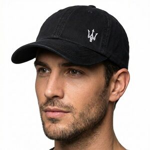 Maserati Trident Logo Baseball Cap Dad Hat Black Cotton